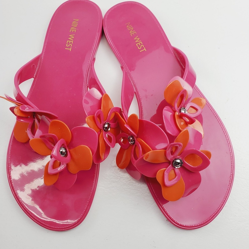 Nine West‎ Women's Pink Sandals Size 9 Lightweight Floral Details